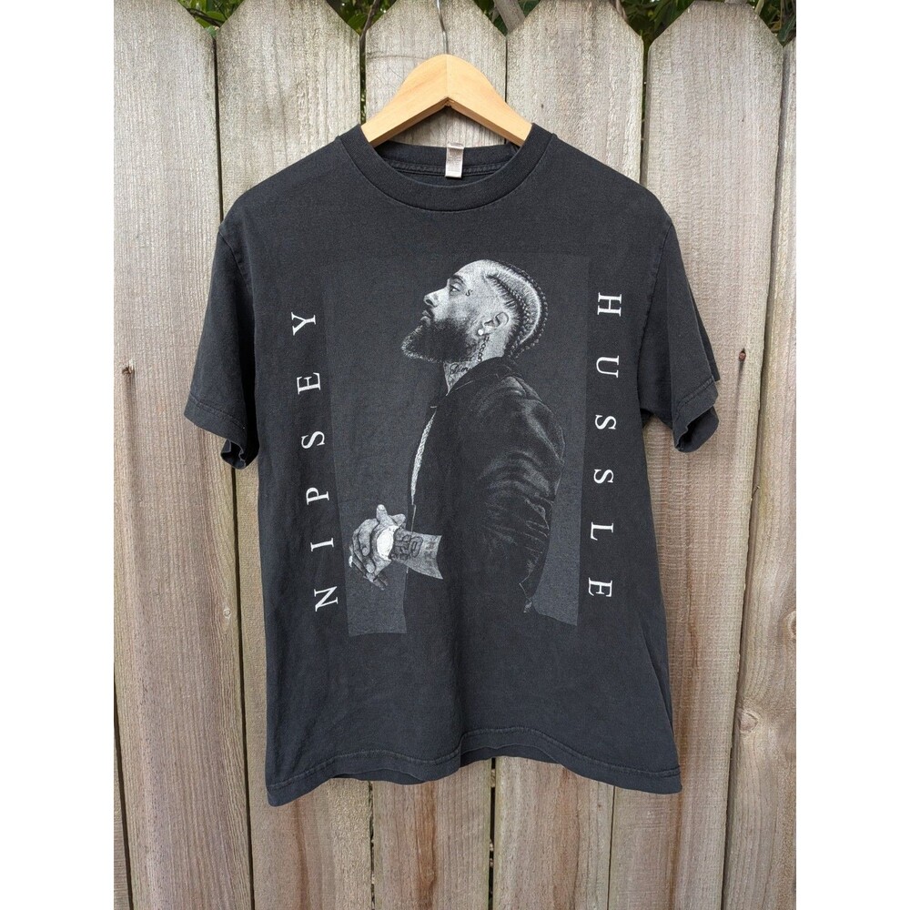 Nipsey Hussle T Shirt Black Short Sleeve Medium 100% Cotton Band Tee